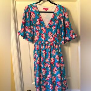 BETSY JOHNSON floral vintage flowy dress size 14!